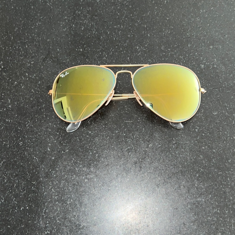 Ray Ban aviator large mirrored sunglasses
